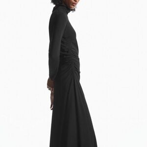 COS high neck gathered midi dress